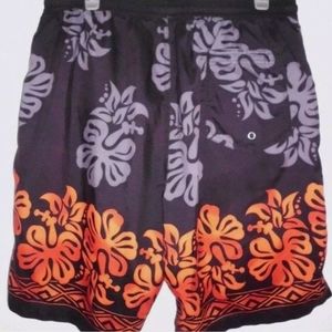 Vintage Bimini Bay Outfitters Hawaiian Swim Shorts M Tropical Retro Surf Trunks